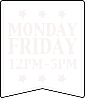 opening times Monday-Friday 12PM-5PM